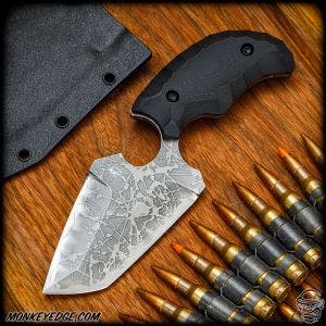Kiku Matsuda Knives: Badger w/Top Edge - Acid Washed/Black G10