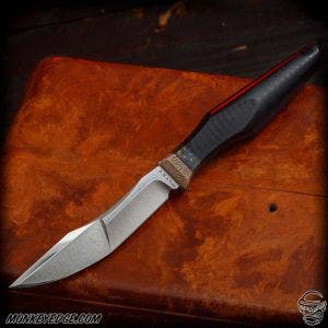 MITKY Custom Knives: Custom Fixed Blade - Compound Grind/Carbon Fiber