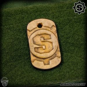 Starlingear Leather Patch: Dog Tag S-Gear - Tan