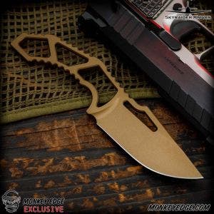 Skyraider Knives: Mustang Fixed Blade - Bronze Cerakote Monkey Edge Exclusive