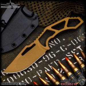 Skyraider Knives: Mustang Harpoon Fixed Blade - Bronze Cerakote Monkey Edge Exclusive